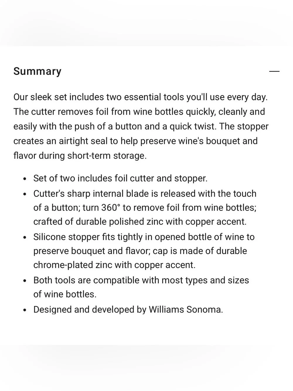 Williams Sonoma Signature Waiters Corkscrew